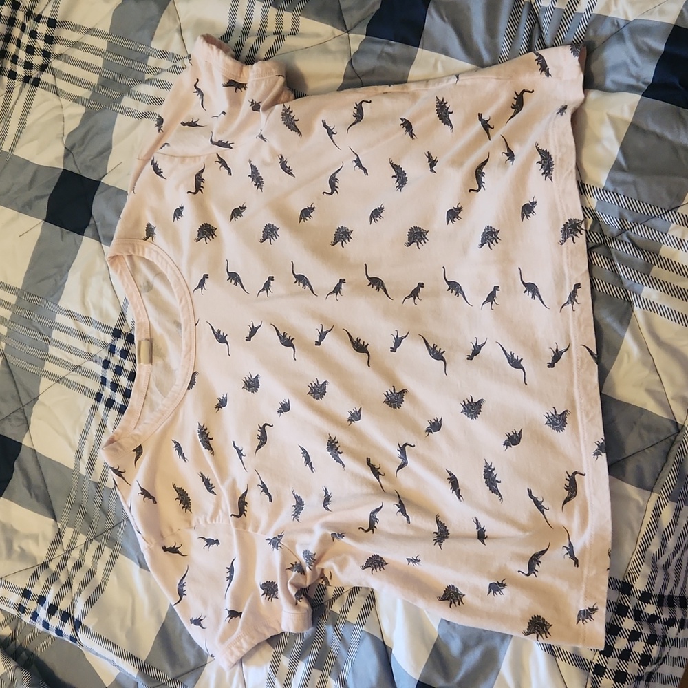 Darling Blue cropped pink shirt with dinosaurs,  size XL A6